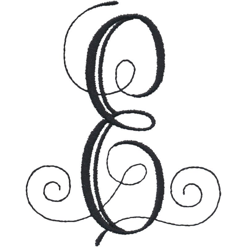 Monogram Letter, B Embroidered Word Black, Red, White, Black
