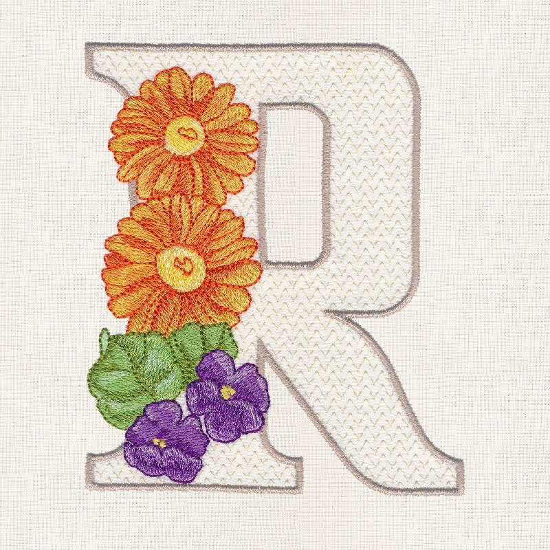 Floral Alphabet R