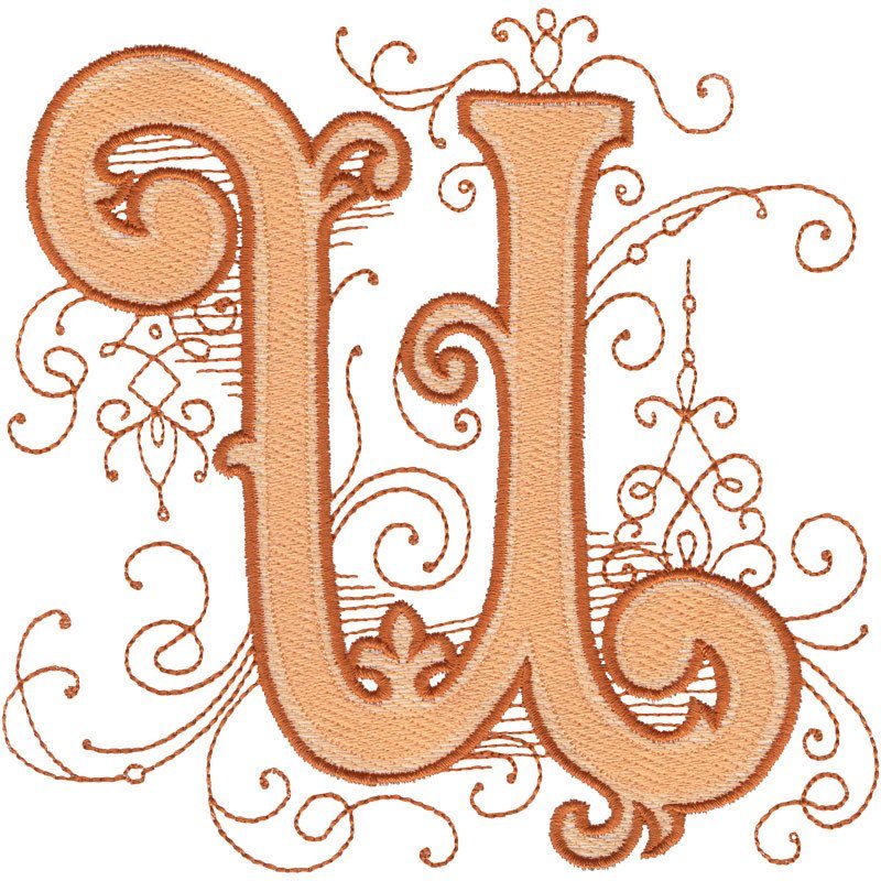 Uche Lettering Etched Letter U