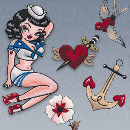 sailor jerry pin up girl tattoo designs