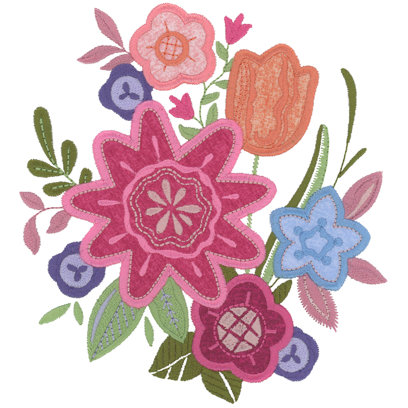 Spring Flower Applique Design