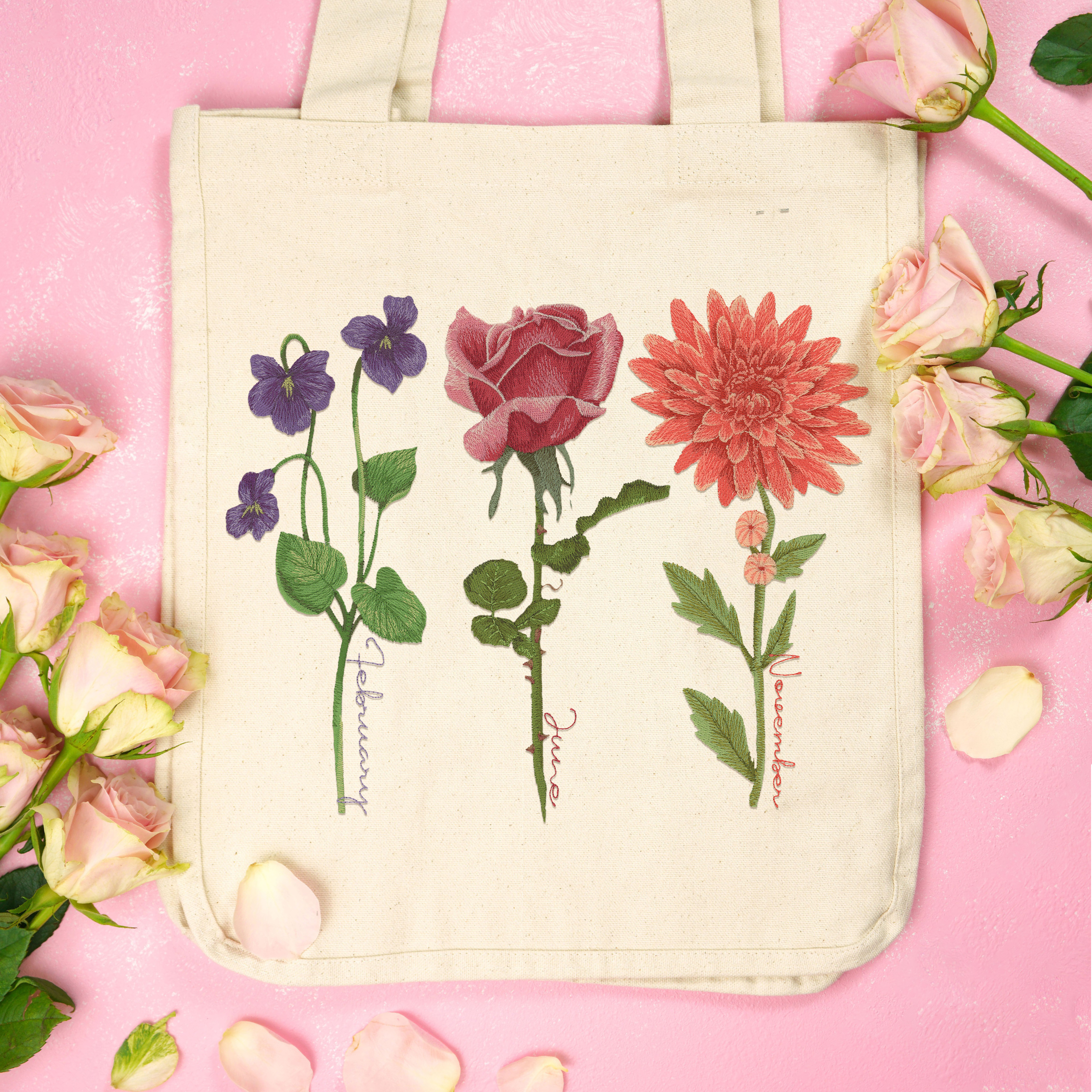 Wholesale | 1 pc | Birth Flower Tote Bag