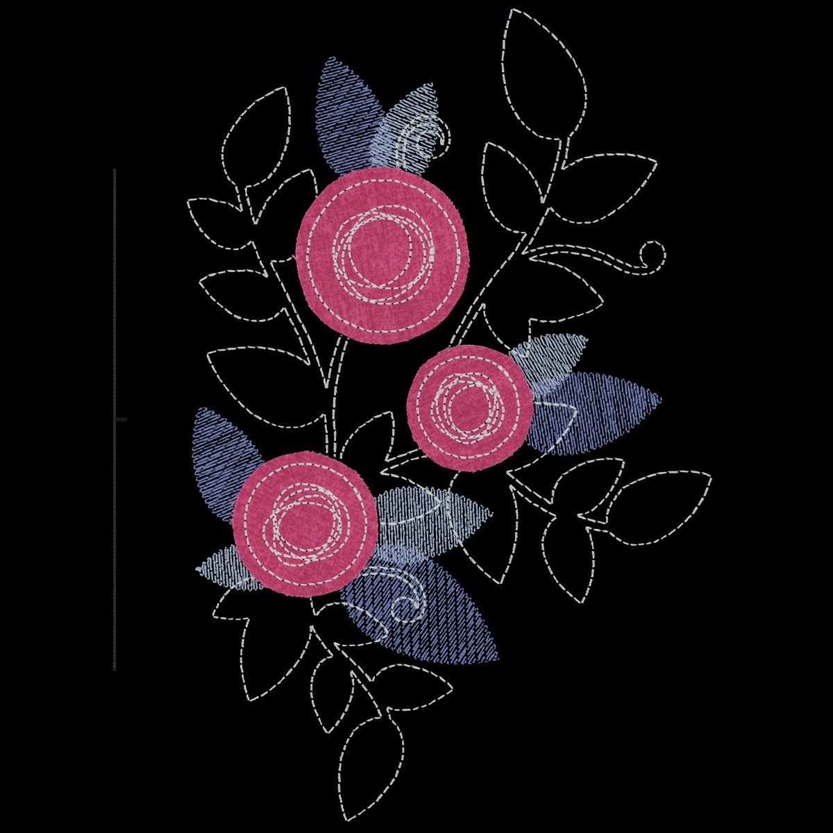 Floral 3 Applique Right