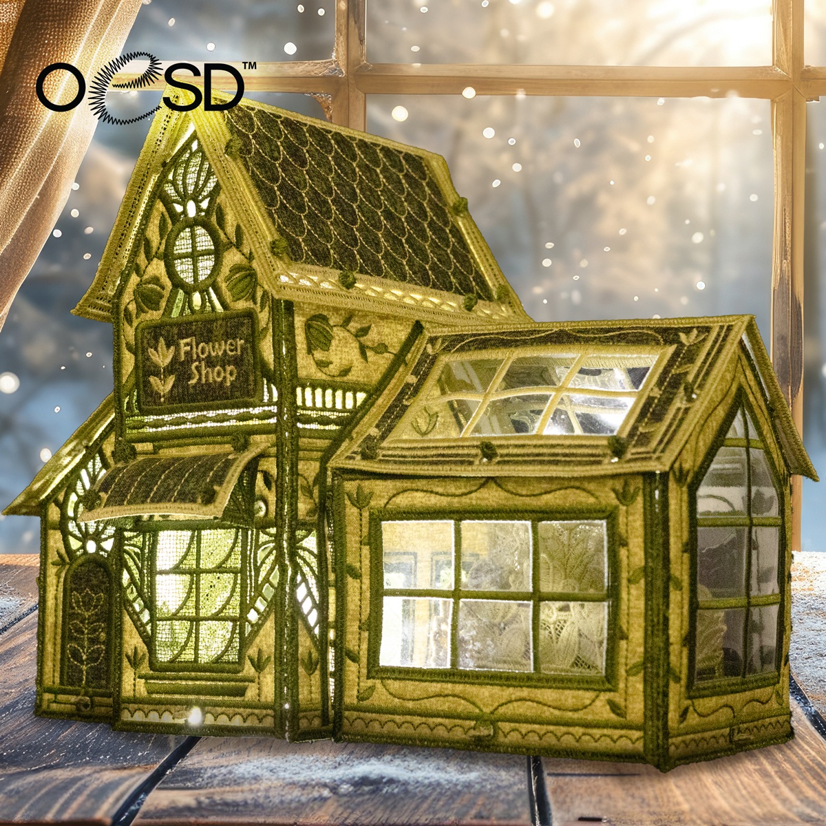 雪*送様 ★ミニチュア　マントルピース＆ミラースペース Winter Village - Freestanding Flower Shop