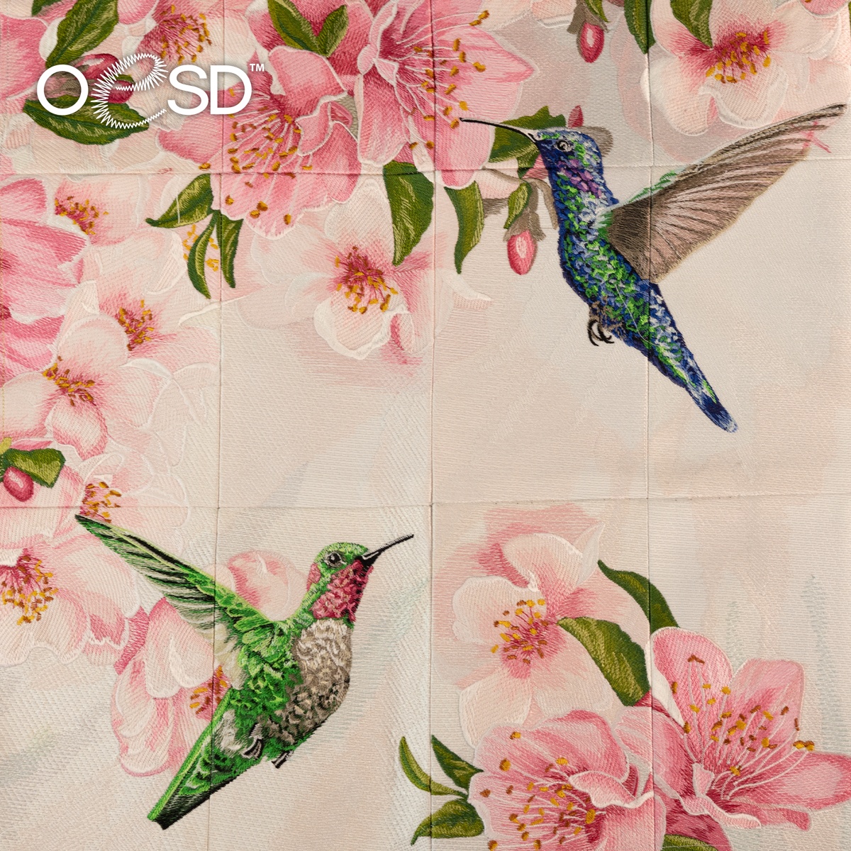 Spring Hummingbirds Tiling Scene by Dona Gelsinger