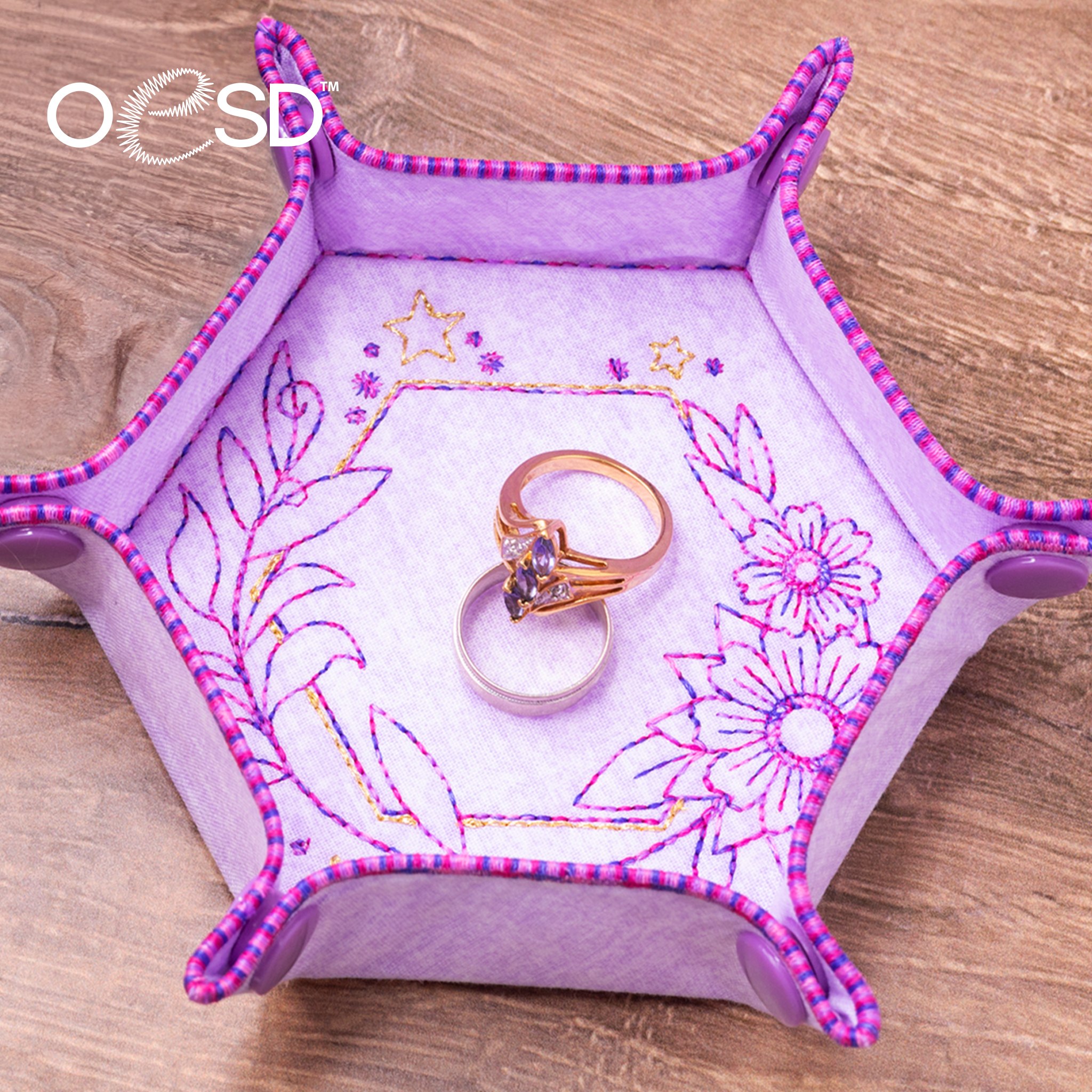 Enchanted Embroidered Leather Tray main image 0