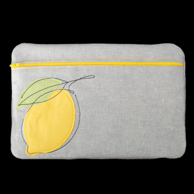 Lemon Applique Zipper Pouch Large