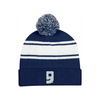 Two-Tone Knit Pom Beanie With Cuff
