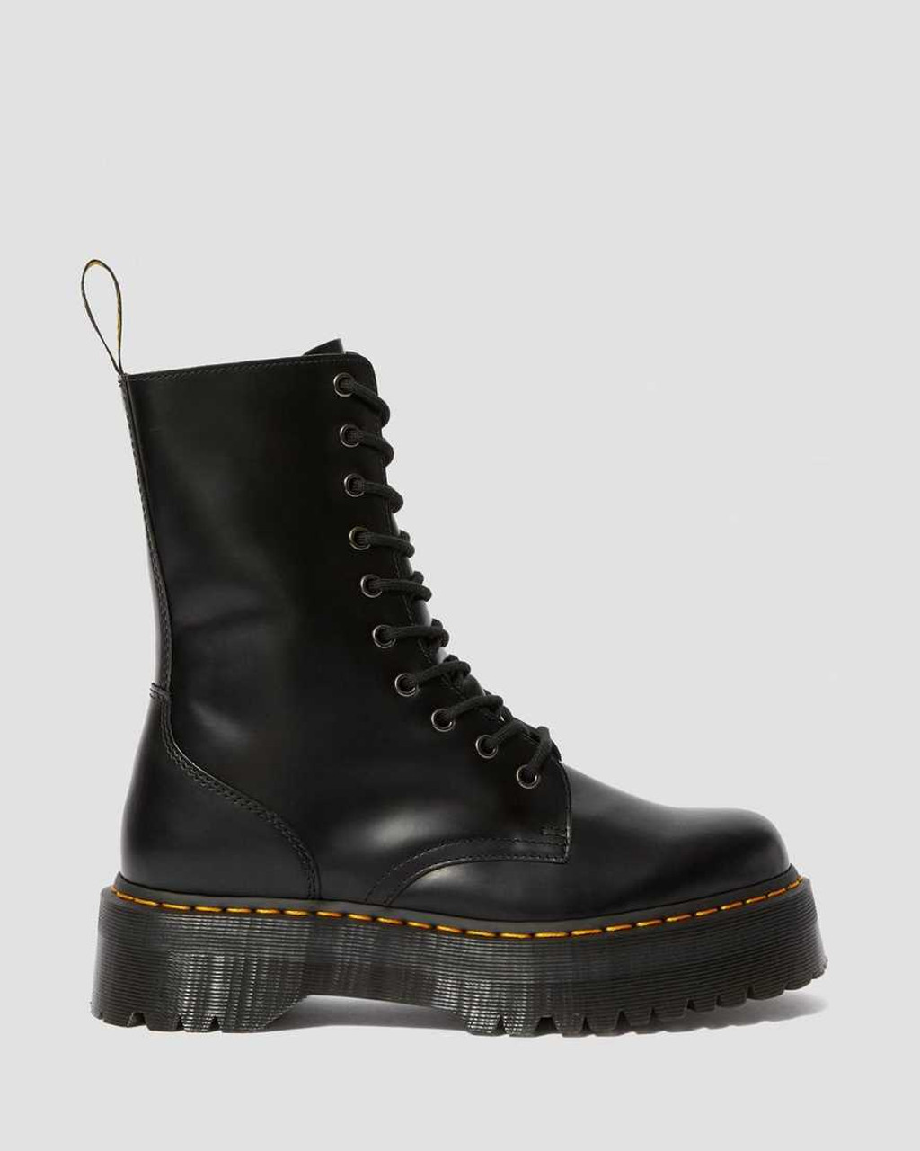 Dr. Martens Jadon HI Black Smooth Platform Boots - Zone Rock