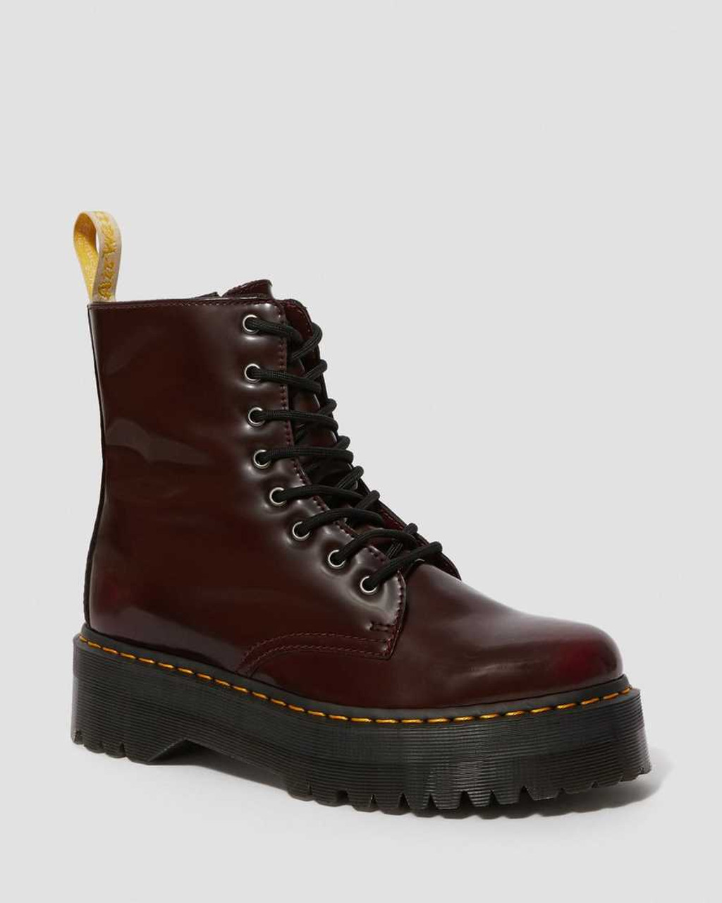 Dr. Martens Vegan Jadon II Cherry Red Oxford Rub Off - Zone Rock