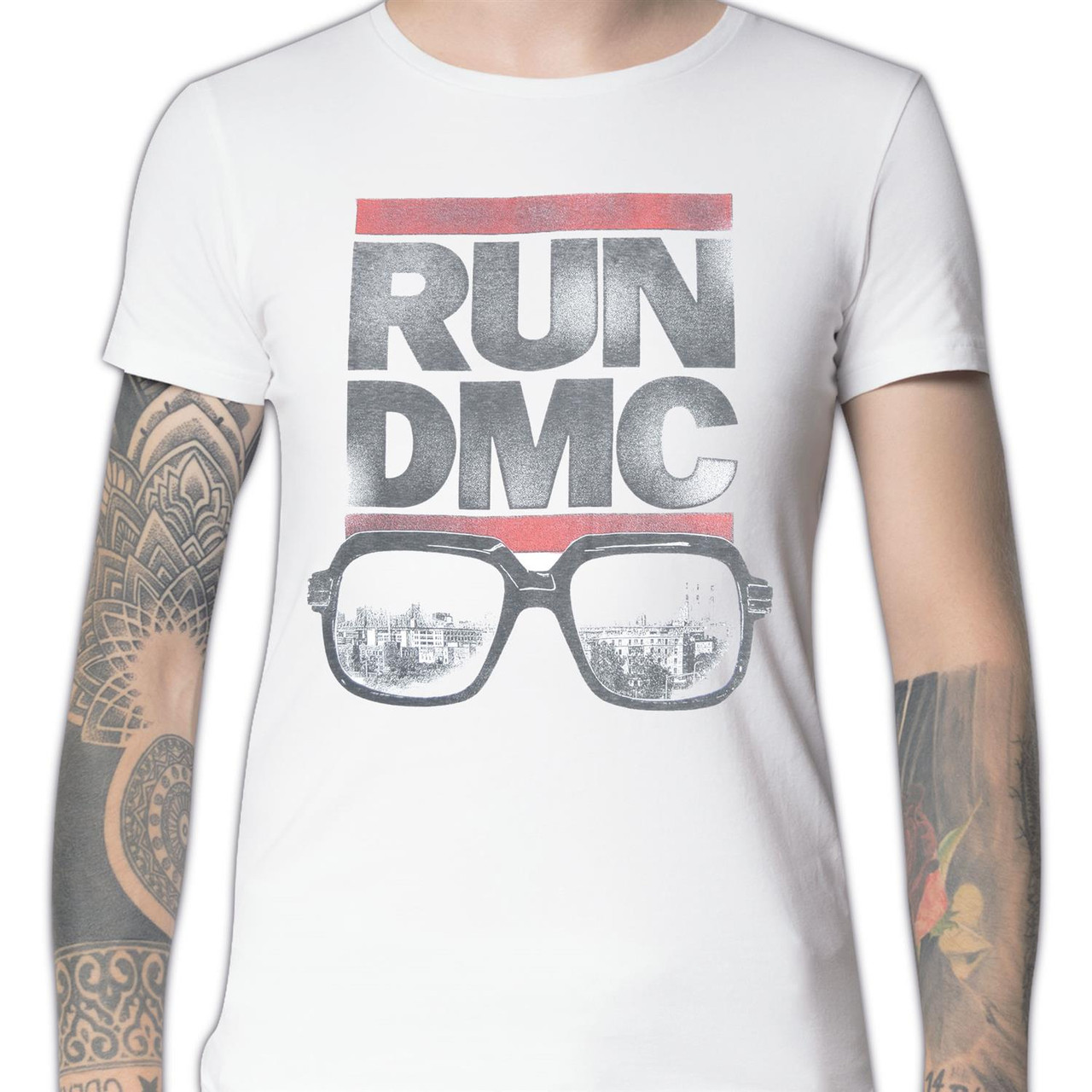 Run D.M.C Logo With Glasses T-Shirt - Zone Rock