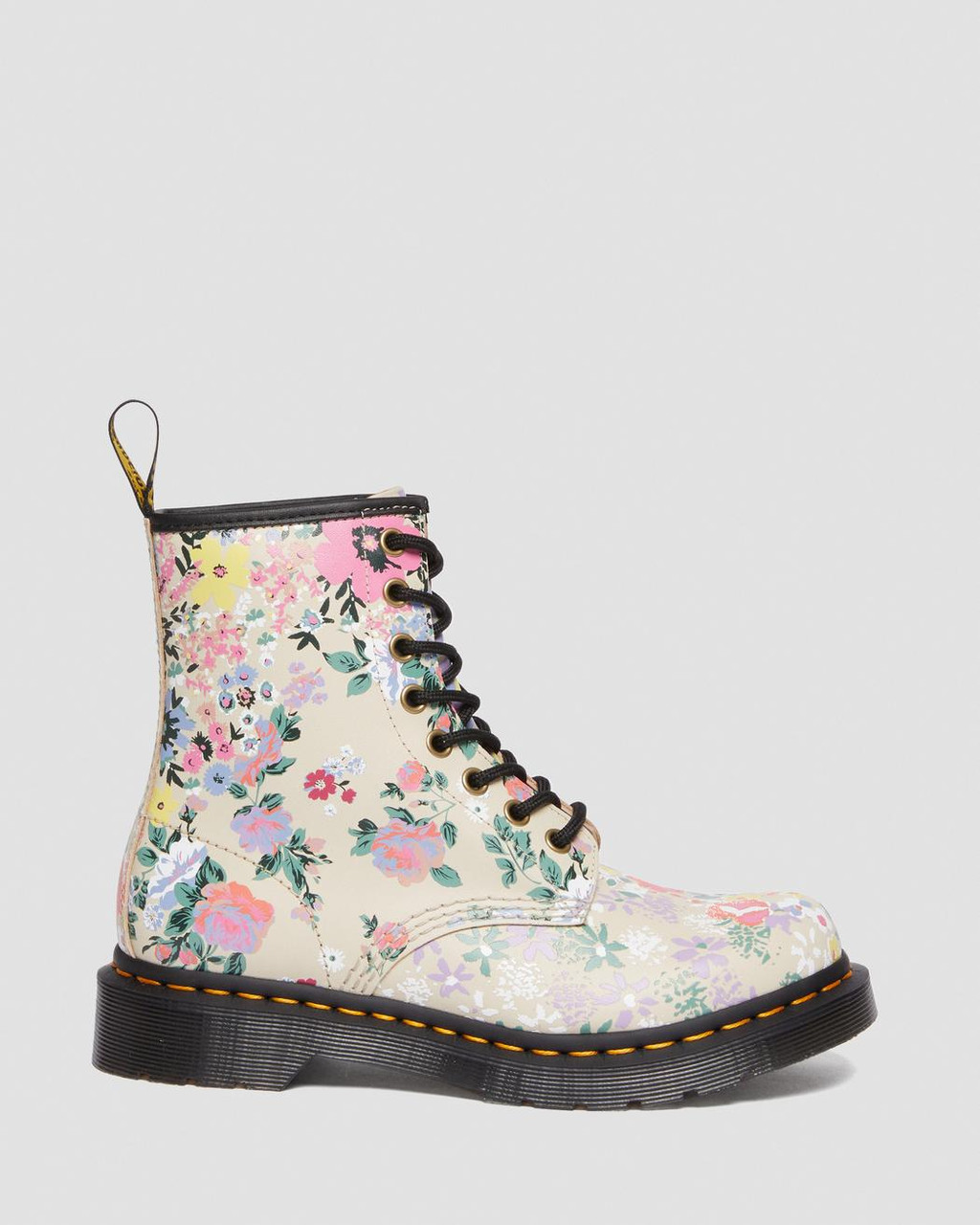 Dr. Martens Women's 1460 Parchment Beige Floral Mash Up Backhand