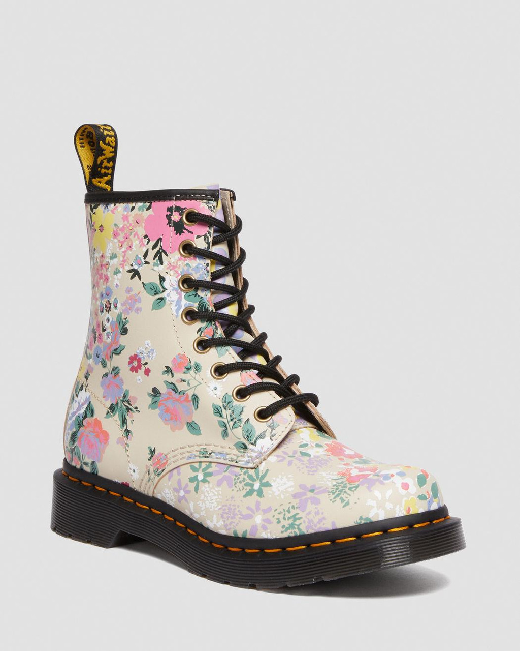 Dr. Martens Women's 1460 Parchment Beige Floral Mash Up Backhand