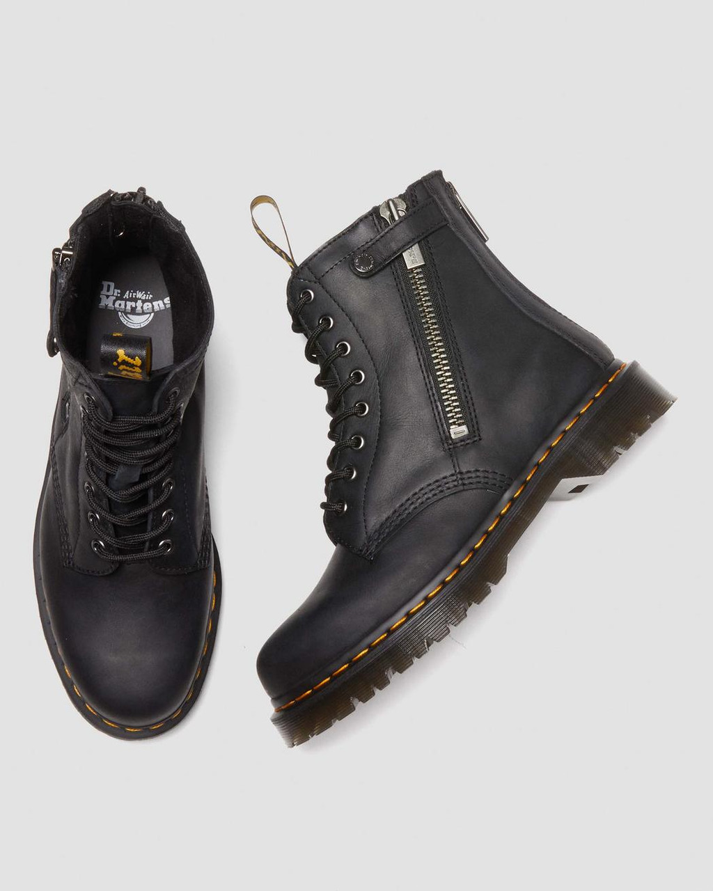 Dr. Martens 1460 Alt Zip Black Waxed Full Grain - Zone Rock