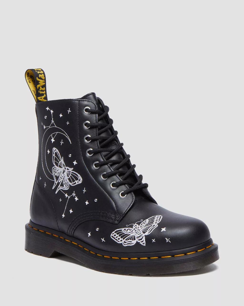 Dr. Martens 1460 Pascal Celestial Moth Embroidered Black