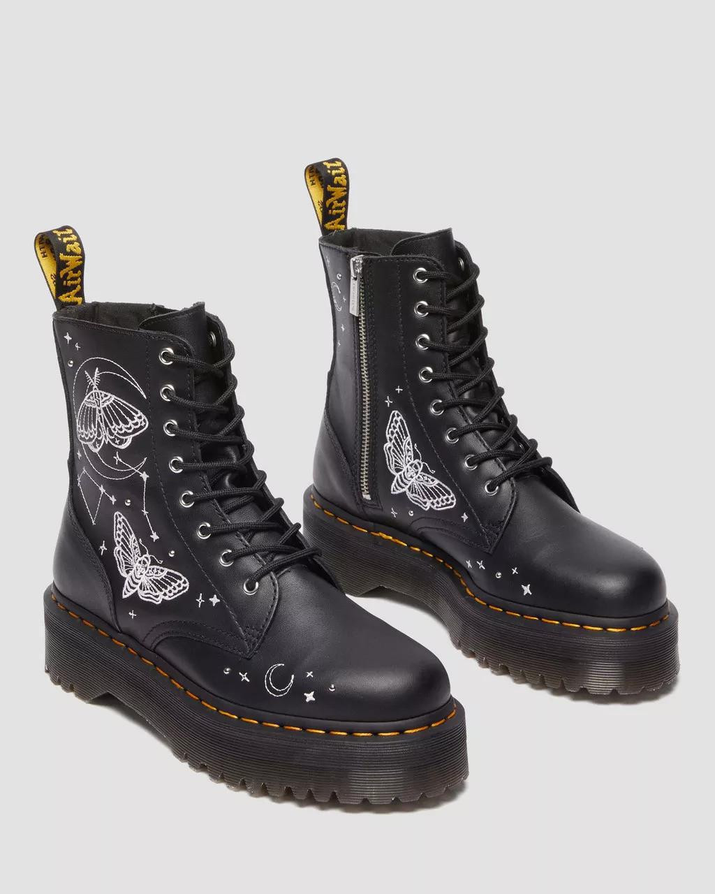 Dr. Martens Jadon Celestial Moth Embroidered Black Softy T - Zone Rock