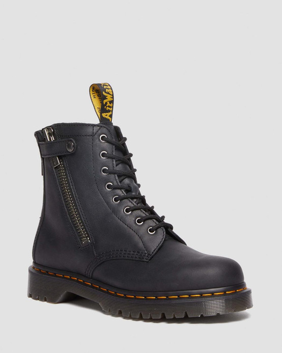 Dr. Martens 1460 Alt Zip Black Waxed Full Grain - Zone Rock