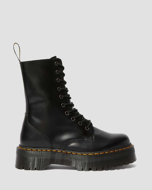 Dr. Martens Jadon HI Black Smooth Platform Boots - Zone Rock