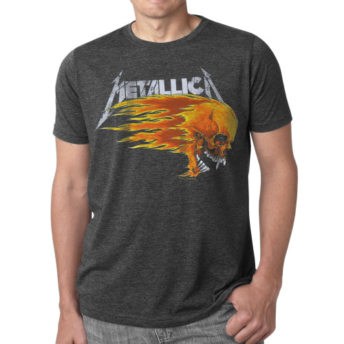 Metallica Flaming Skull T Shirt Zone Rock