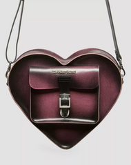 Dr. Martens Black + Fondant Pink Arcadia Heart Shaped Distressed Leather Backpack 
AD015446