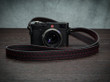 Vi Vante "Classic Tread" Black Leather Camera Strap w/ Red Quilting