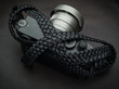 Black Braided Lambskin Leather Camera Neck Strap