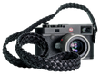 Black Braided Lambskin Leather Camera Neck Strap