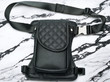 Vi Vante Zenith Shadow Black quilted leather motorcycle leg bag