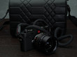 Reptile Quilted Leather Camera Bag with Hounds tooth Interior Dual weather Flap system