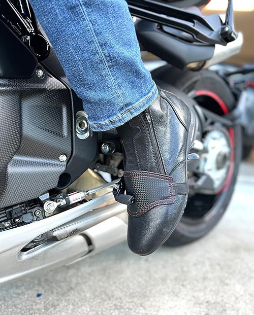 Motorcycle Toe Shifter Guard Leather Carbon Fiber boot sneaker shoe