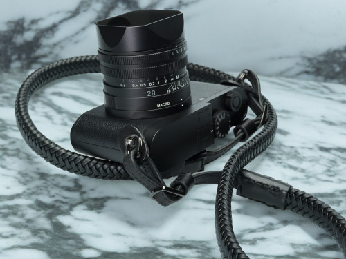 Black Leather Braided Camera Strap Leica Q