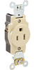 Leviton 5261 - 15A, 125V, NEMA 5-15R, 2P, 3W, Narrow Body Single Receptacle, Straight Blade