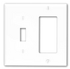 Leviton 80707 - 2-Gang 1-Toggle 1-Decora/GFCI Device Combination Wallplate