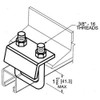 MORRIS Strut to Beam Clamp with Square U-Bolt for 13/16" & 1-5/8" Channel