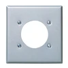 Leviton S701-40 - 2-Gang Power Receptacle Wallplate, Flush Mount, 2.465 Inch Dia. Opening 