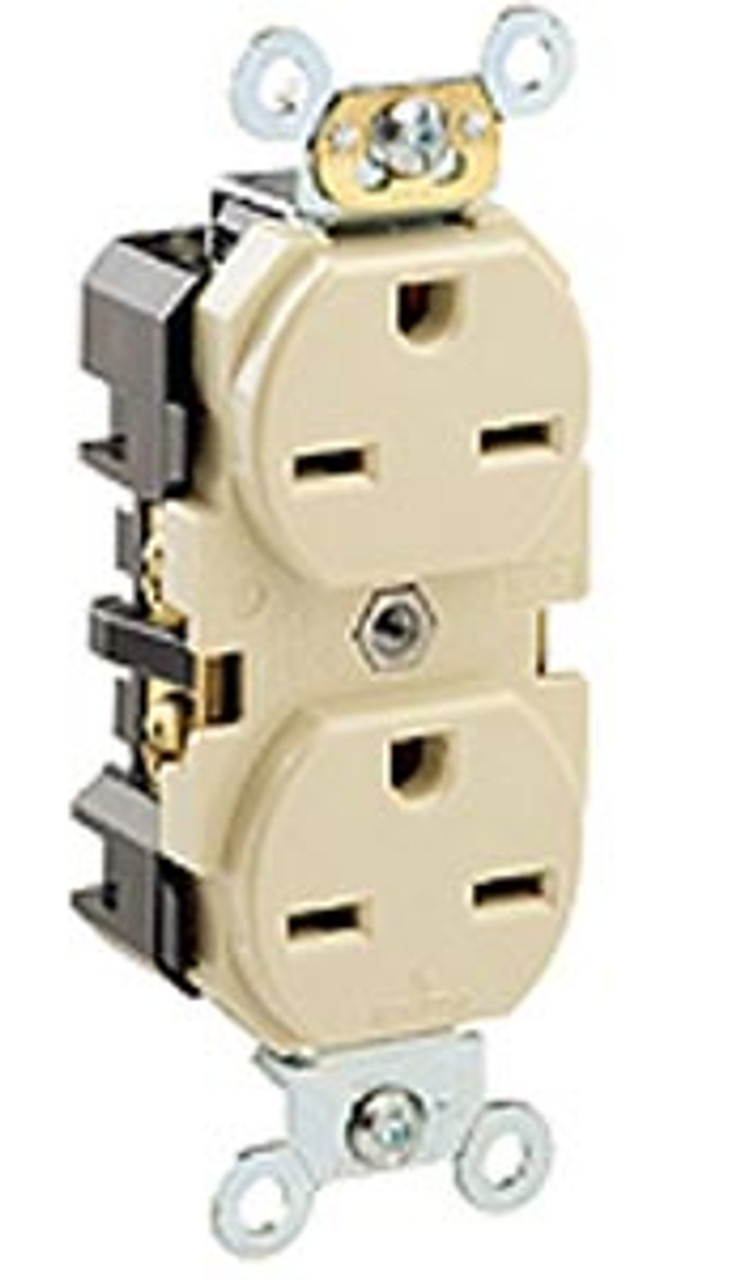 Leviton 5662 - 15A, 250V, 2P, Narrow Body Duplex Straight Blade Receptacle