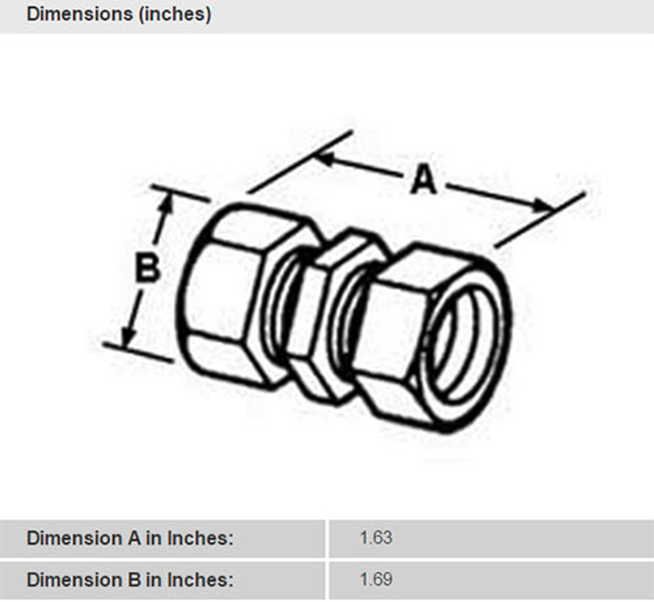 Bridgeport 262-DC - 1" EMT Compression Coupling