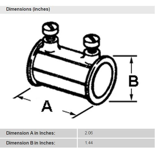 Bridgeport 242-DC - 1" EMT Set Screw Coupling
