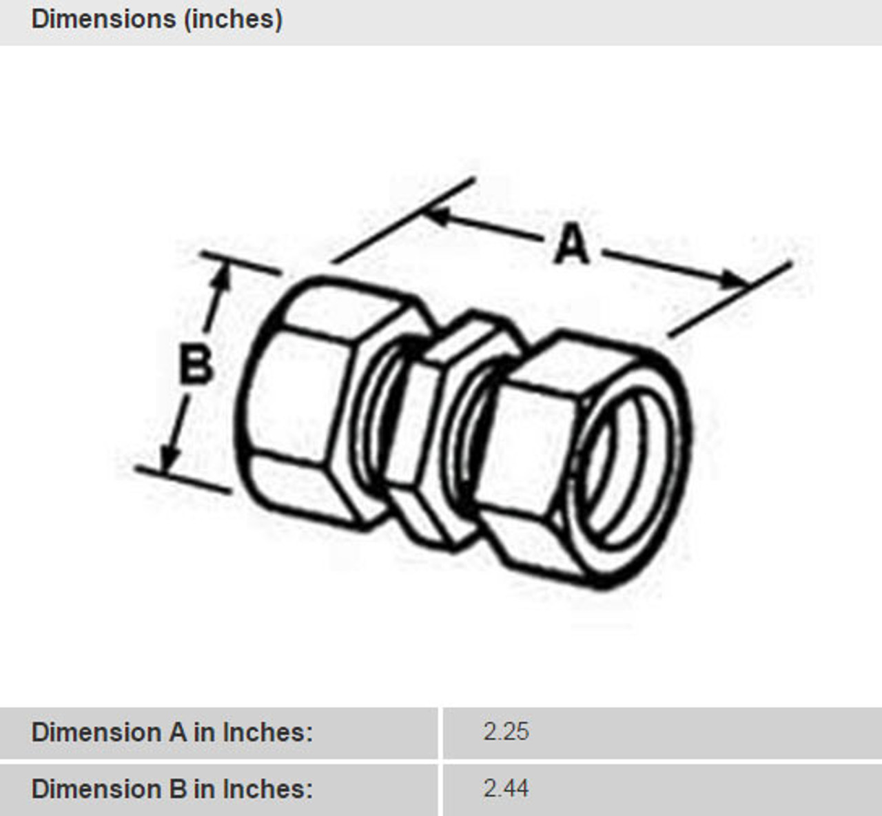 Bridgeport 264-DC - 1-1/2" EMT Compression Coupling