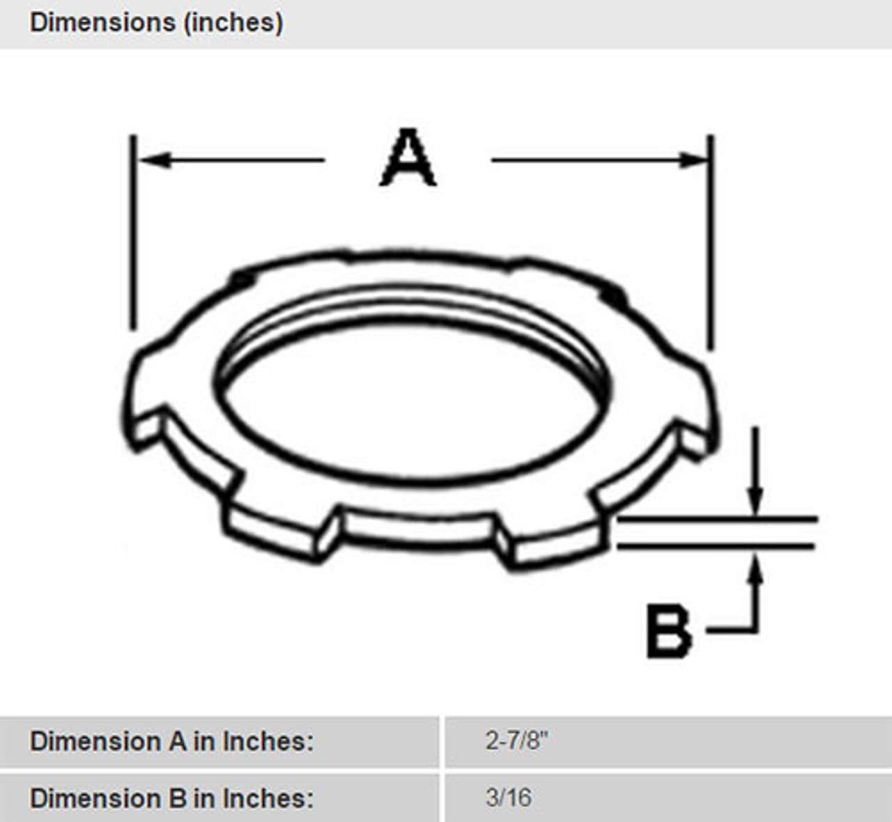 Locknut 2-1/2" Conduit Locknut