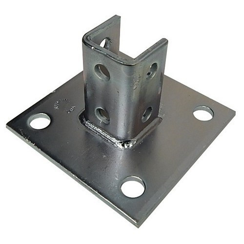 MORRIS 17454 Post Base Single Channel 4 Hole Square for 1-5/8" Strut