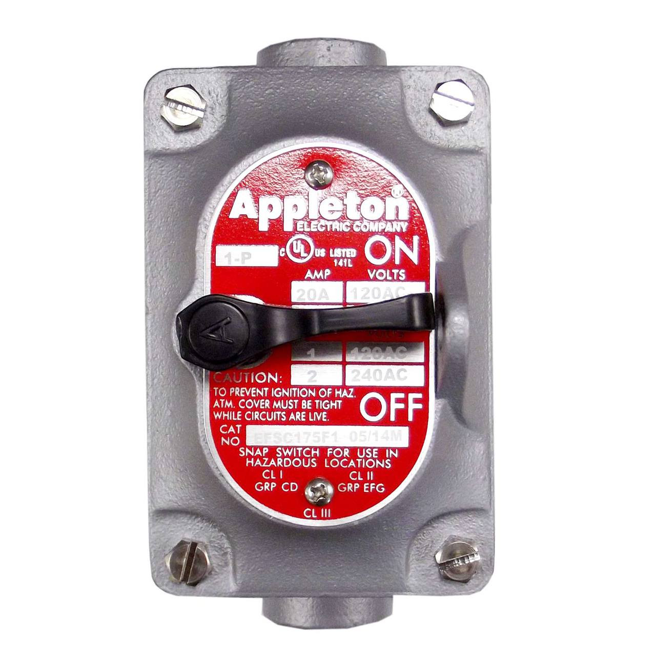 Appleton EFSC175 F1 Explosion proof Tumbler Snap Switch Control