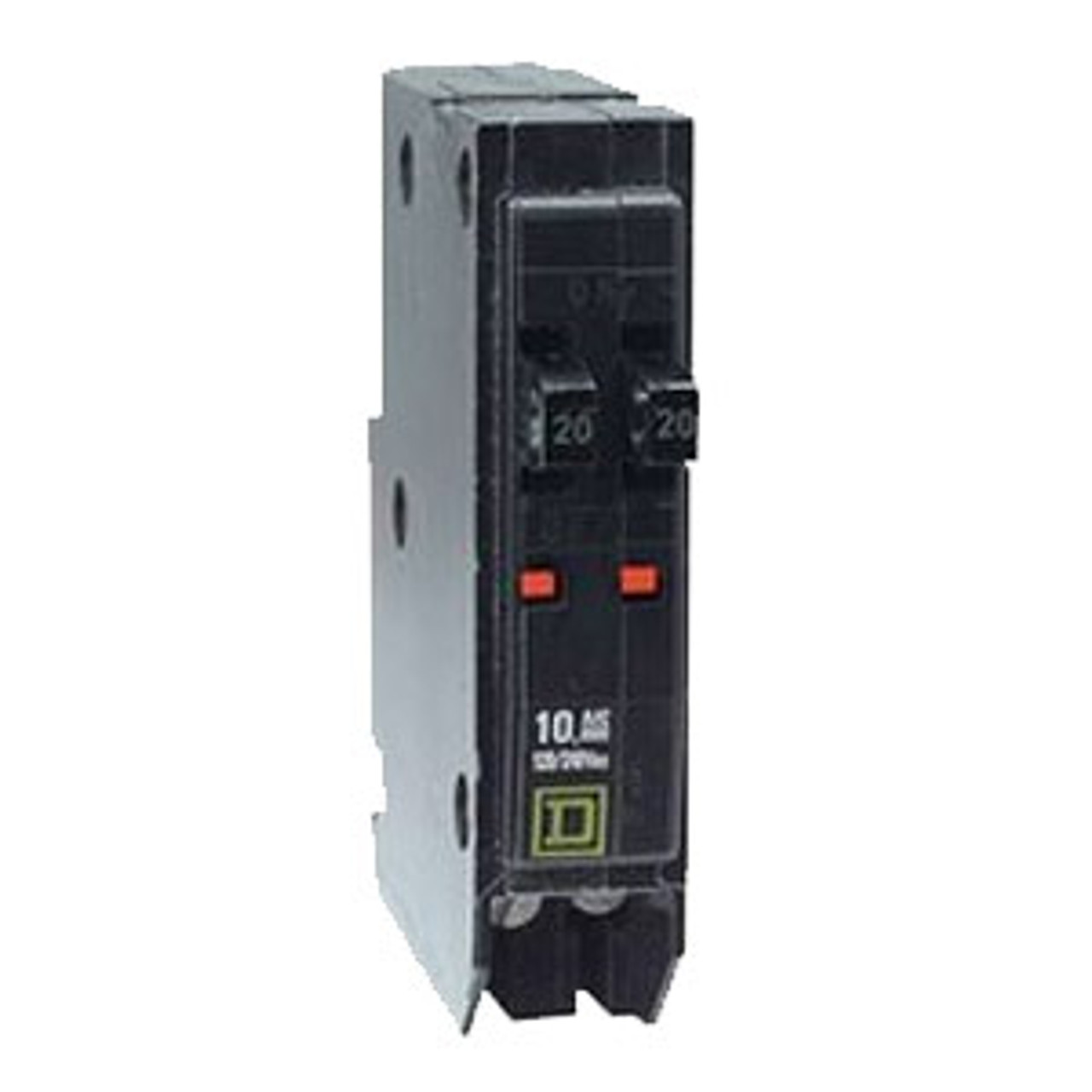 QOT2020, Miniature Circuit Twin Breaker (QOT) Tandem, 20A/20A, 1-Pole, 120/240 Vac, 1-Phase