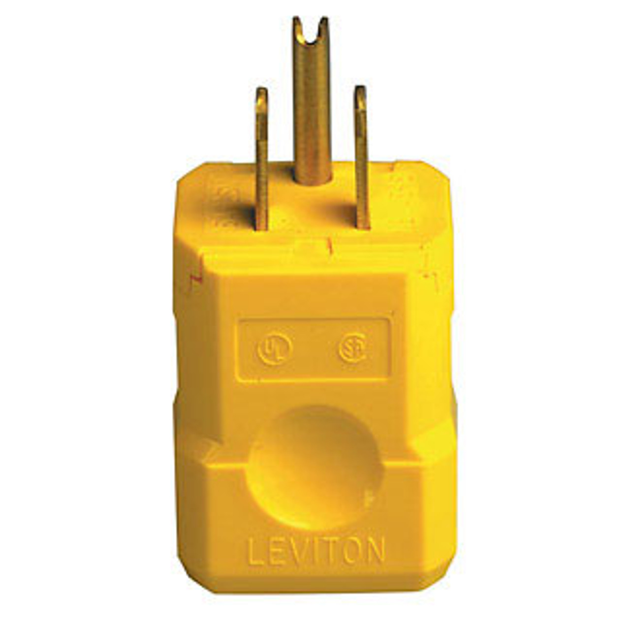 Leviton 5256-VY - 15 Amp 125 Volt, NEMA 5-15P 2P 3W Plug Straight Blade - Yellow