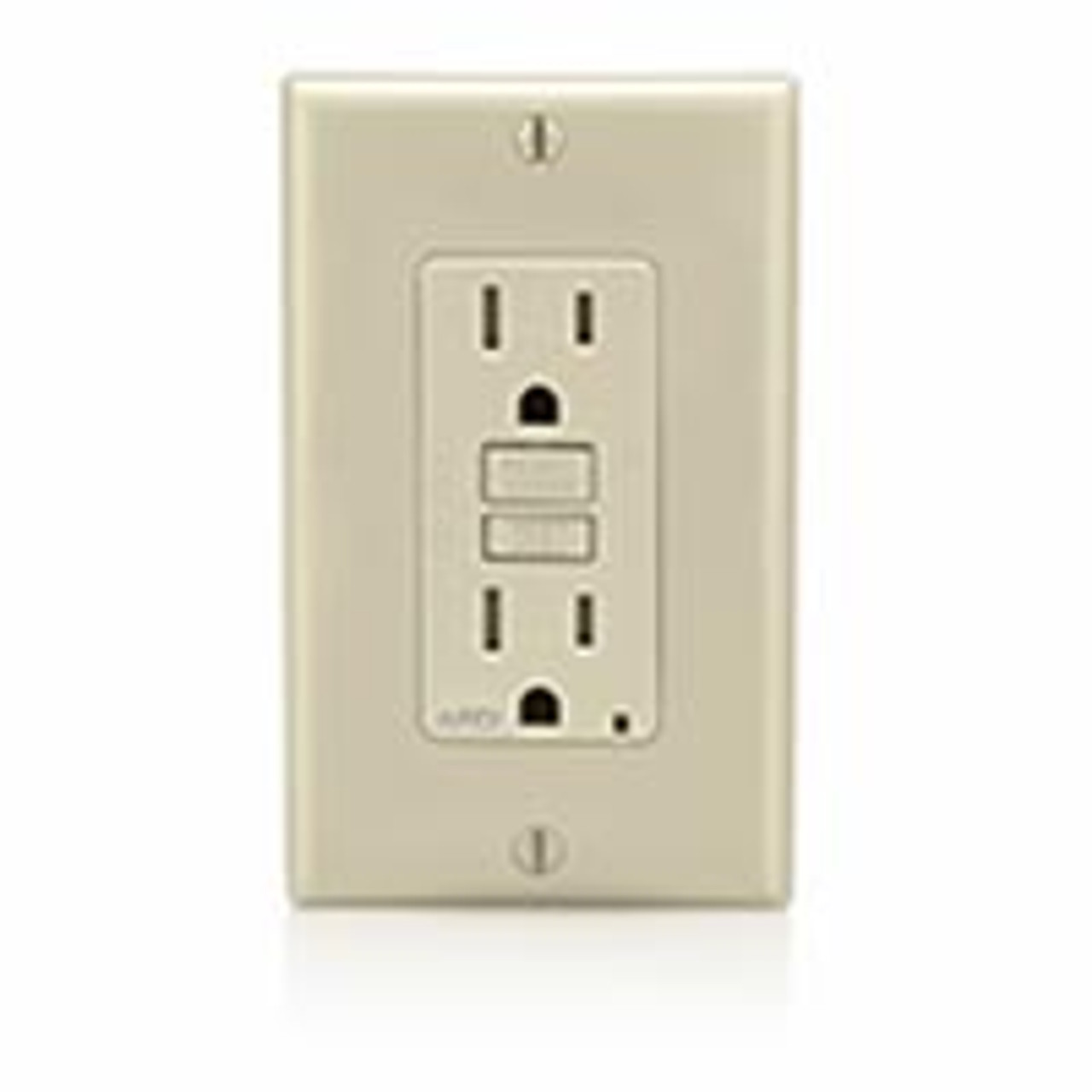 Leviton AFTR1-T - Arc Fault Circuit Interrupter Duplex Receptacle-Light Almond