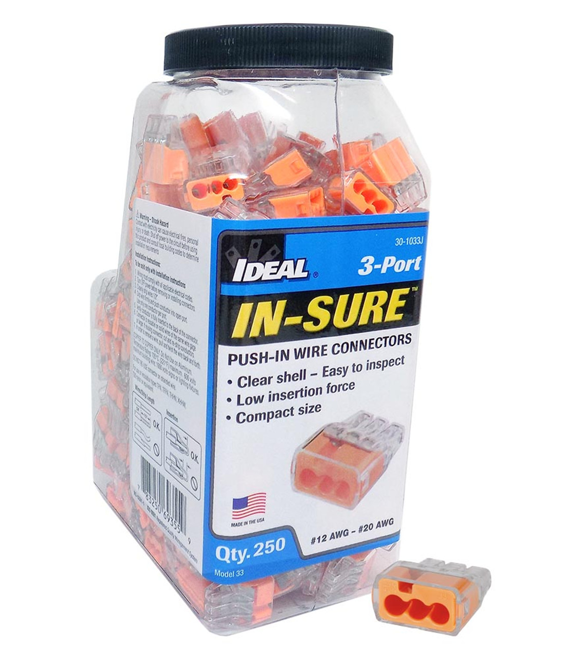 Electrical Terminals Ideal Industries 301039J Model 39 3 Port PushIn