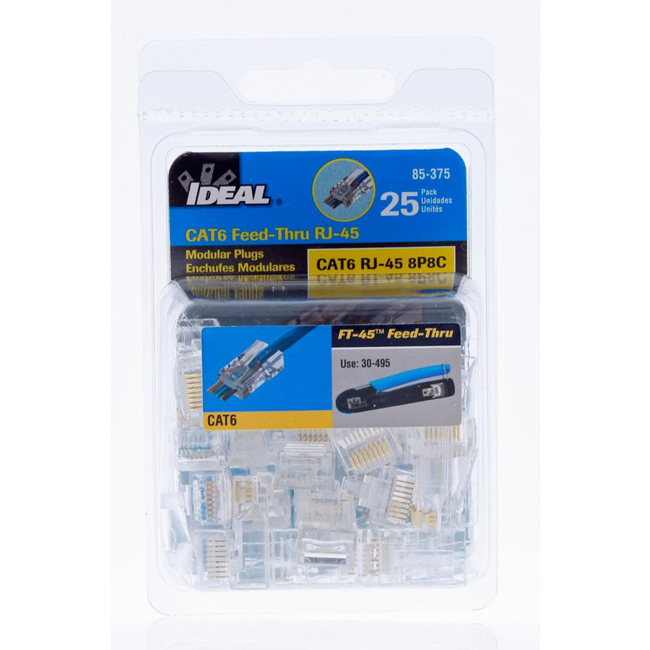 Ideal 85-375 Cat6 Feed-Thru RJ45 Modular Plug (25-Pack)