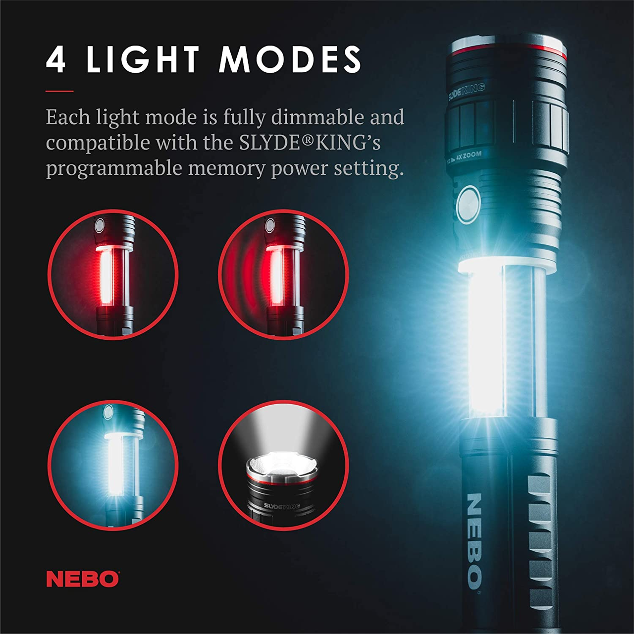 Nebo SLYDE KING 500 Lumen USB Rechargeable LED Flashlight NEB-WLT-0003