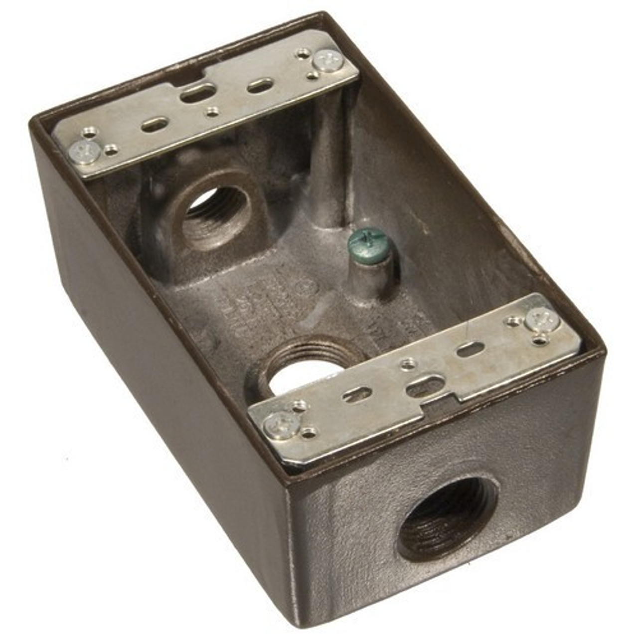 MORRIS Weatherproof Box 36024 - One Gang 18.3 Cubic Inch Capacity - 3 Outlet Holes 3/4" Bronze