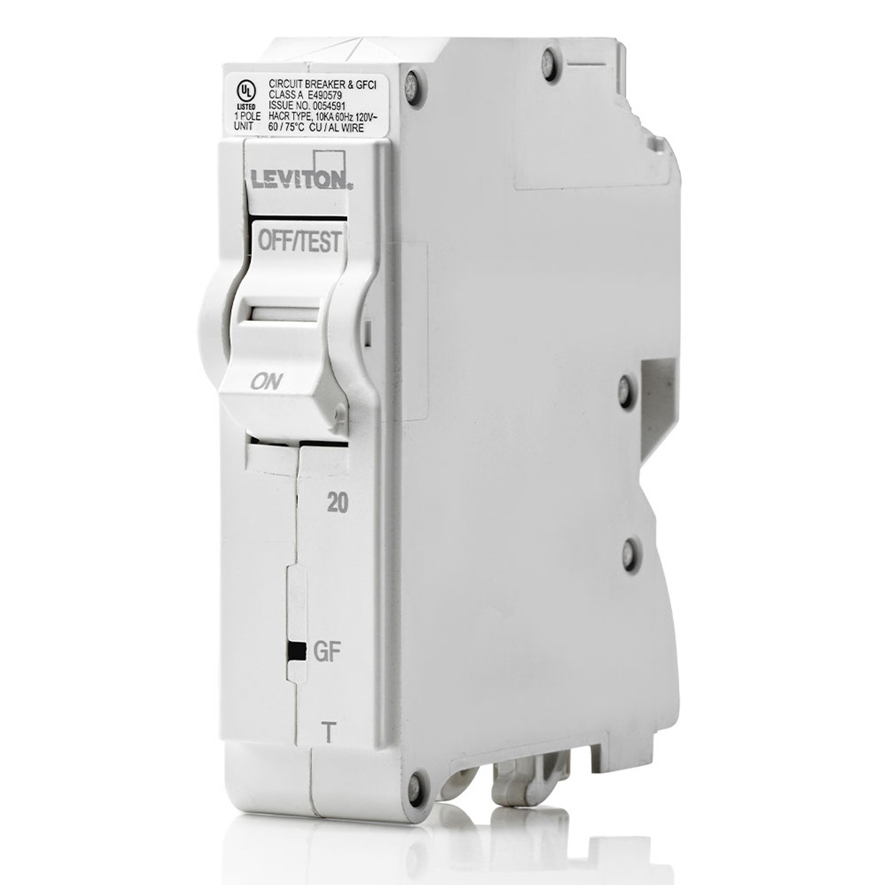 LB120-GFT LEVITON 20A 1-Pole GFCI Thermal Magnetic Branch Circuit Breaker  LB120-GFT LEVITON 20A 1-Pole GFCI Thermal Magnetic Branch Circuit Breaker